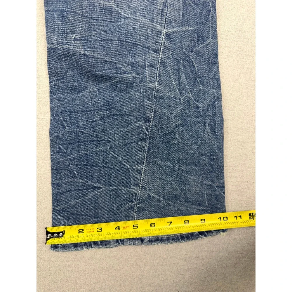 True Religion Joey Low Rise Flare Super T Stitch Blue Denim Jeans Mens 37 x 31.5